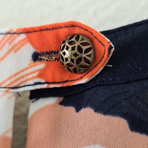 Cabi Floral Sleeveless Layered Top Navy Peach Print Womens Size M Lightweight - Picture 9 of 13